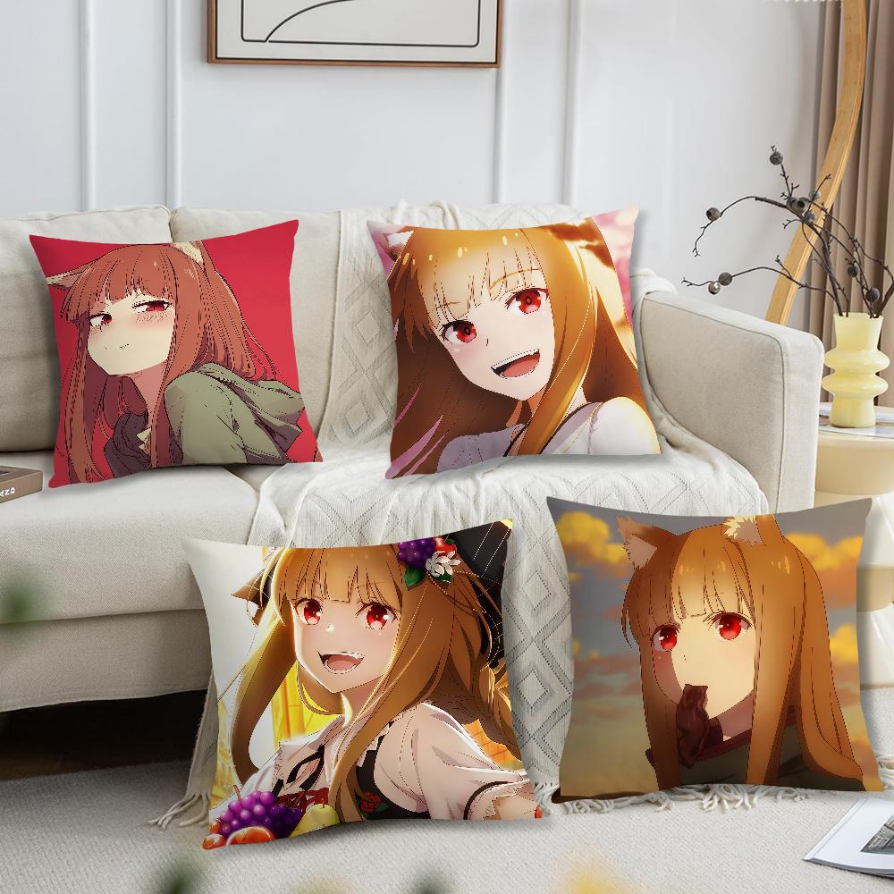 Аниме S-Spice And Wolf Кавайная наволочка Для подушки Печать Декор дивана Дом Автомобиль Комната Кофейня Офис Нордическая простота
