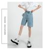 Women's High-Waist Retro Denim Shorts: Loose, Straight-Leg, 5-Point Mid-Length, Hong Kong & Japanese Style for Spring & Summer