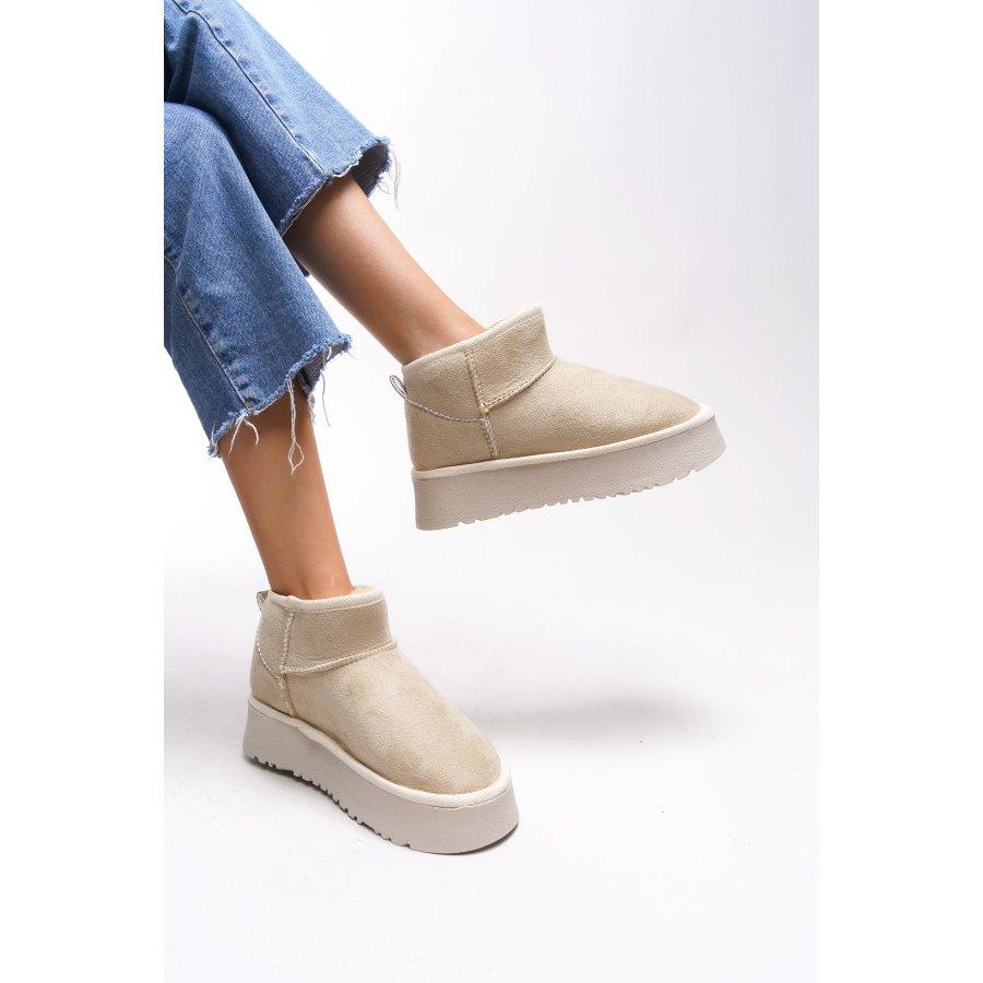 Женские замшевые повседневные ботинки на высокой подошве с подкладкой из искусственного меха