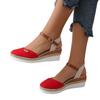 Slope Heel Thick Sole Bag Head Rear Empty Sandals Hemp Rope Bottom Buckle Sandals Foreign Trade Large Size Summer New Women's Sandals
