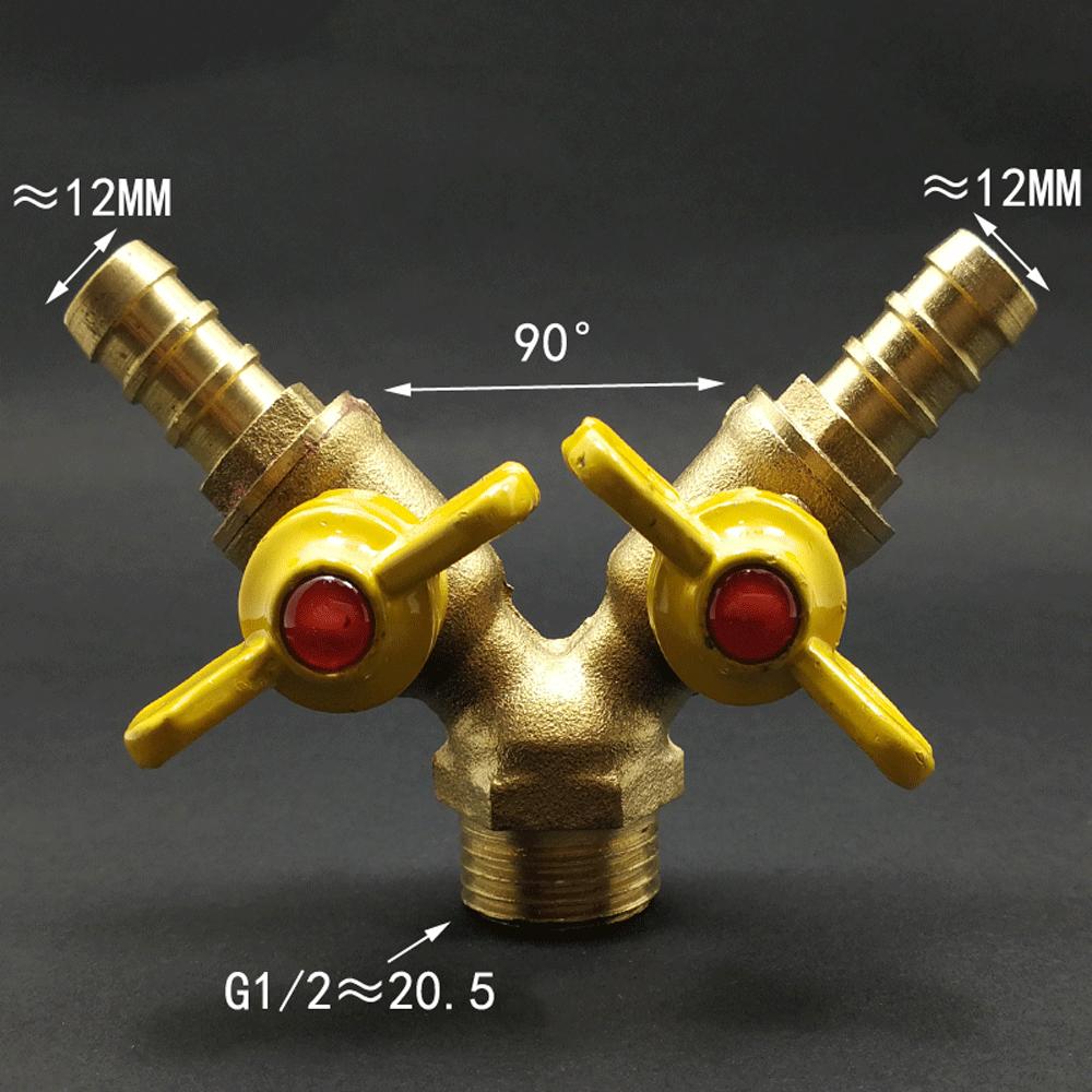 Шланг Brab DN15 1/2" BSPP Внутренняя резьба на Наружную резьбу Прямой Тройник-разветвитель Латунный Шаровой Кран Воздух Топливо Газ с Желтой Бабочкой