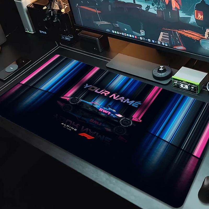 Alpine F1 Custom Name Large Size Mouse Pad Large Gaming Table Cushion Non-slip Laptop Tablet Big Mousepad XXL Mat Mini PC Playmat With Lock edge