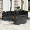 VidaXL 9-Piece Garden Sofa Set with Black Poly Rattan Cushions 3347345