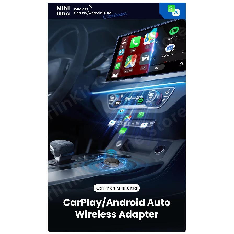 2025 CarlinKit Mini Ultra 3 Беспроводной адаптер CarPlay Android Auto для автомобильной информационно-развлекательной системы Обновление BT 5.4 ГГц Wi-Fi 5.8 ГГц Обновление OTA