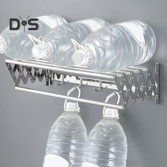 Wall-Mounted Drying Rack Rustproof Corrosion Resistant Expandable Retractable Easy Installation Bathroom Laundry Rack