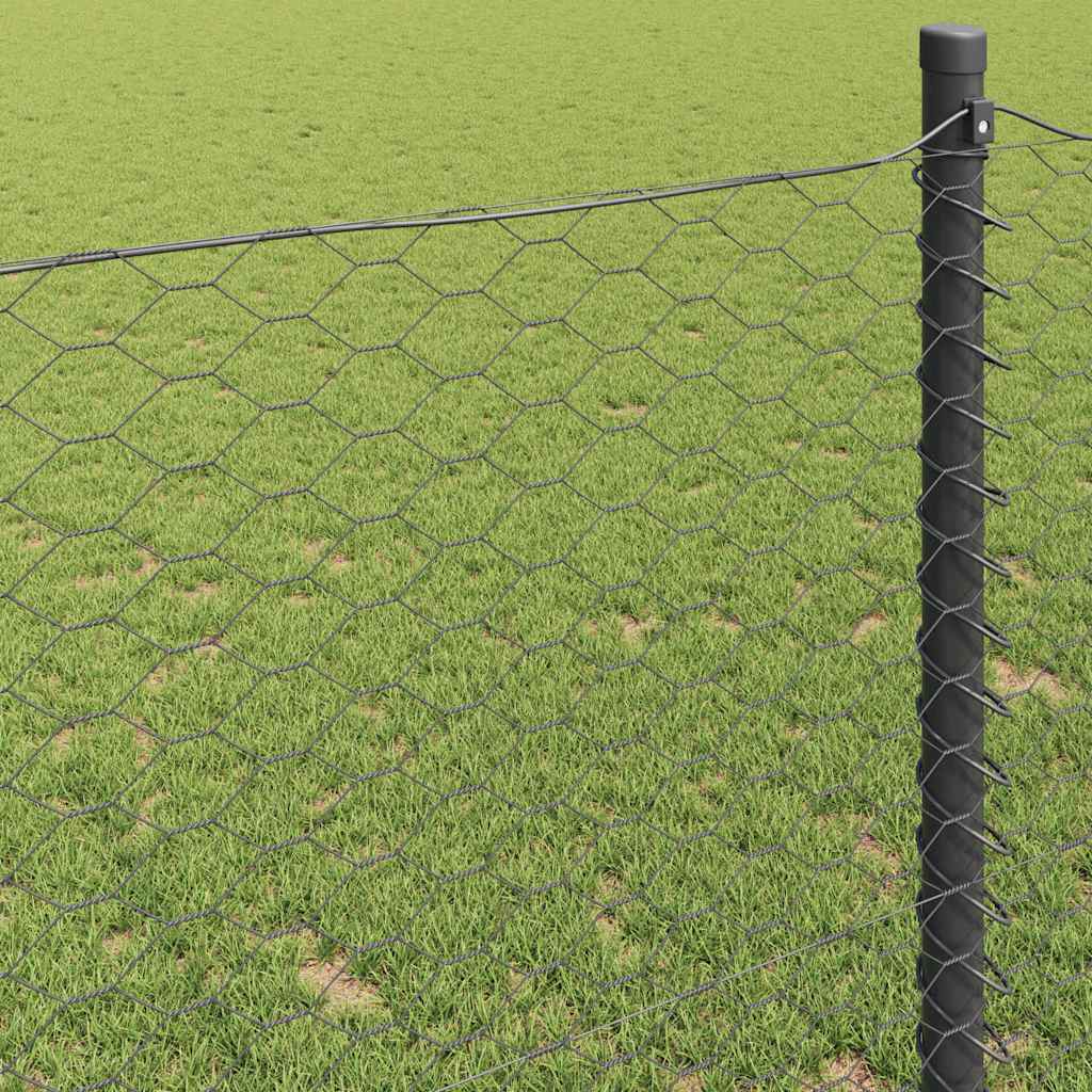 Hexagonal Fence Gray 1.6 x 10 m PVC
