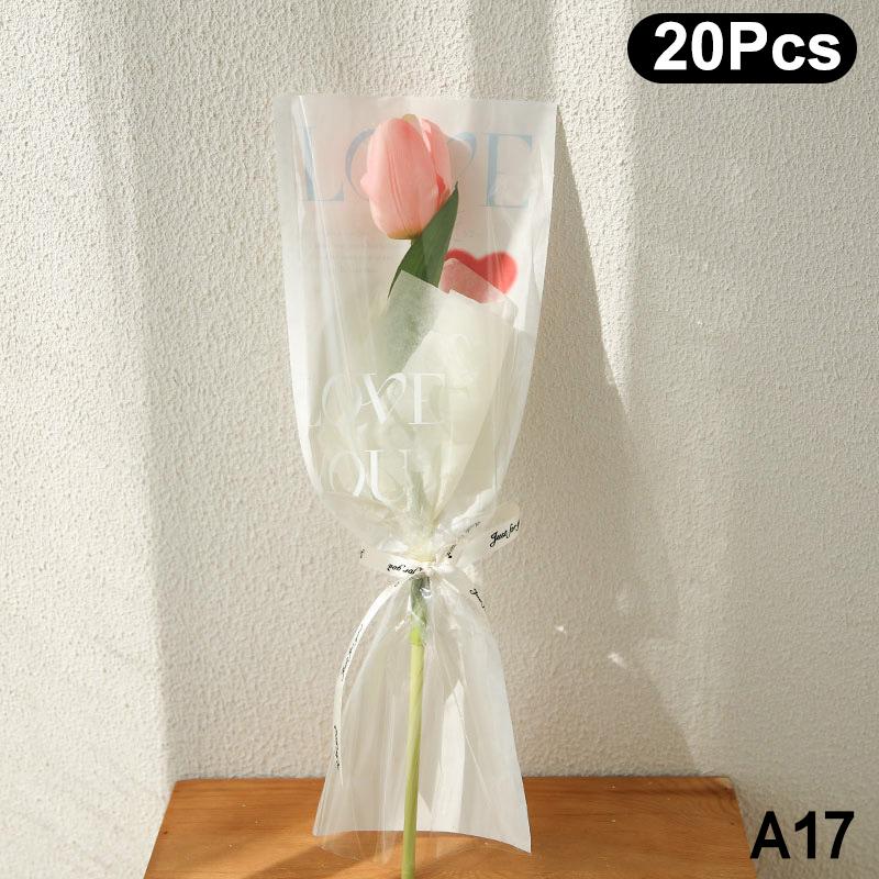 20/30/50 шт. Цветные обертки для цветов Прозрачный пакет для букета Обертка для цветов Водонепроницаемая DIY Подарок Цветочный декор