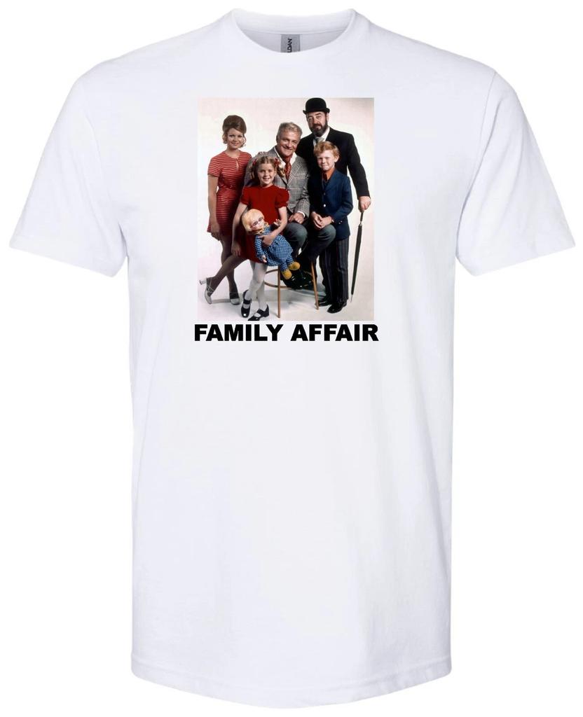 "FAMILY AFFAIR" RETRO 60'S TV FAMILY BUFFY JODY SISSY UNCLE BILL WHITE T-shirt Tops Tees Unisex