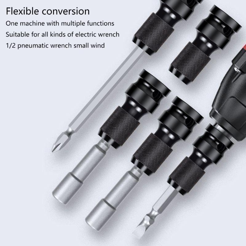 Multifunctional Universal Adapter Set for Hexagonal Bit Crafted from Chrome Vanadiums Steel Ideal for Hand Tool Kit