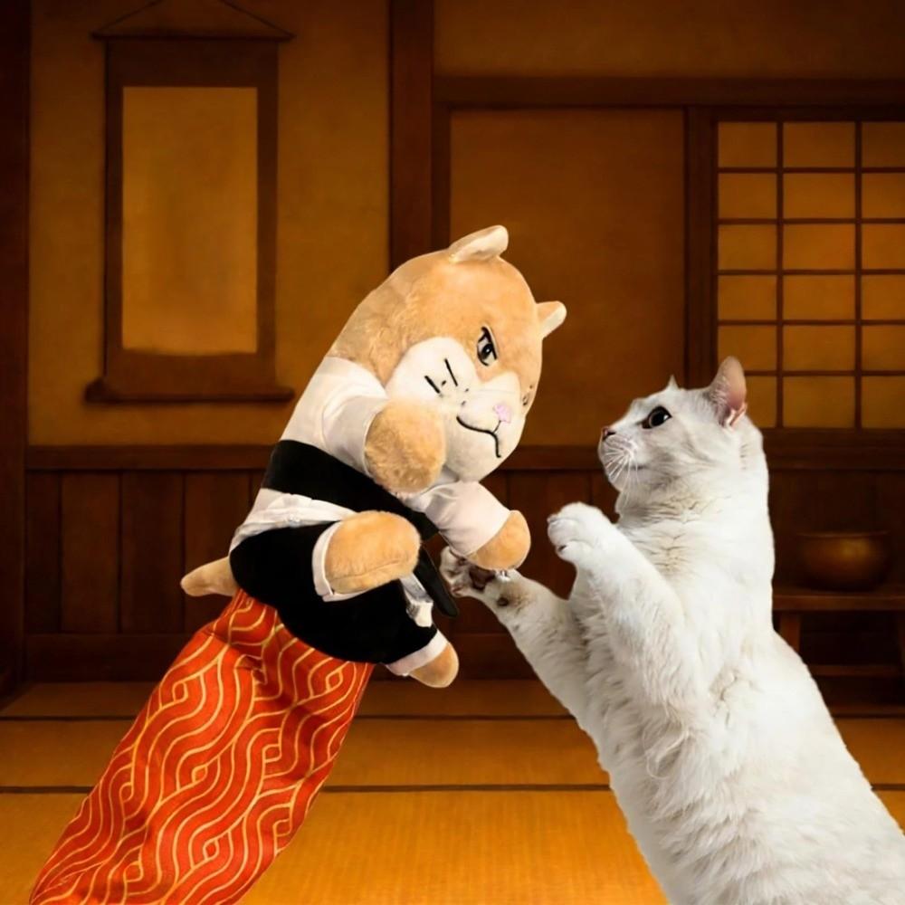 Cartoon Cat Karate Kitty Puppet Tough Padding Protective Forearm Sleeve Cat Wrestling Puppet Wear Resistant Interactive