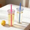 Portable Straw Cup 20oz Colorful Tritan Tumbler for Iced Coffee Juice Tea Milk Dishwasher Safe Drinkware Gift for Teens