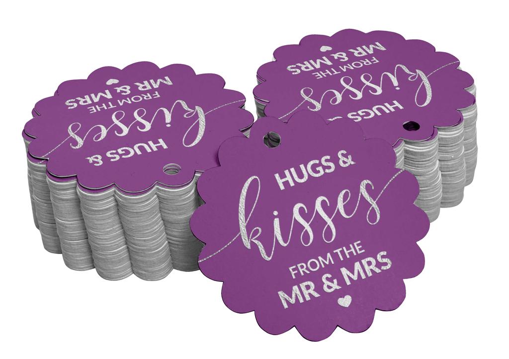 Inkdotpot Настоящая золотая фольга Объятия и поцелуи Свадебные бирки Бирки-сувениры Подвесные бумажные бирки 100