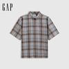 Gap Унисекс клетчатая повседневная рубашка с коротким рукавом