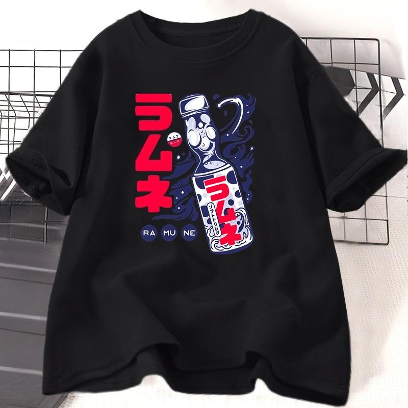 Ramune Japanese Soda Drink Tshirt Unisex WOMEN Cotton Round Neck Graphic T Shirts Casual Summer Loose T Shirt Fashion Clothes