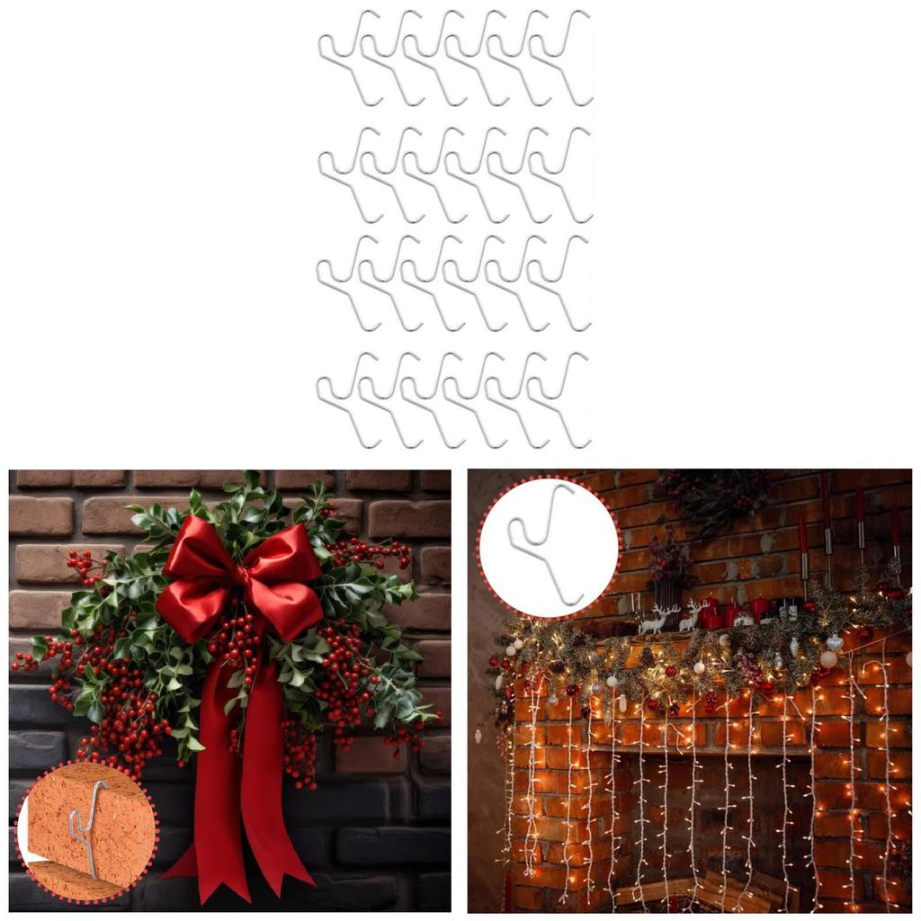 Modern Stainless Steel Masonry Wall Hangers For Christmas Wreaths And Home Storage