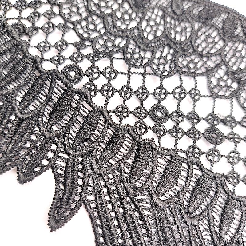 Water-Soluble Polyester Lace Angel Wings Flower Embroidery Patch Pair