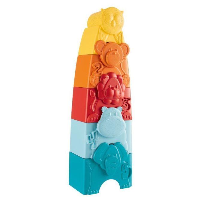 CHICCO 00011570000000 ECO+ Animals puzzle and tower 2 in 1