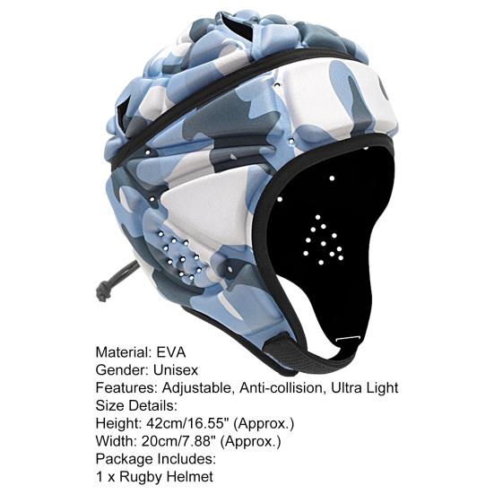 Регулируемый шлем для регби с защитой от столкновений, защита головы, футбольный вратарь, мягкий головной убор из ЭВА, аксессуары для велоспорта