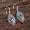 Серьги с голубым топазом Swiss Blue Topaz Gemstone Earring, 925 Solid Sterling Silver Earrings Jewelry Handmade Earrings, Silver Jewelry For Gift