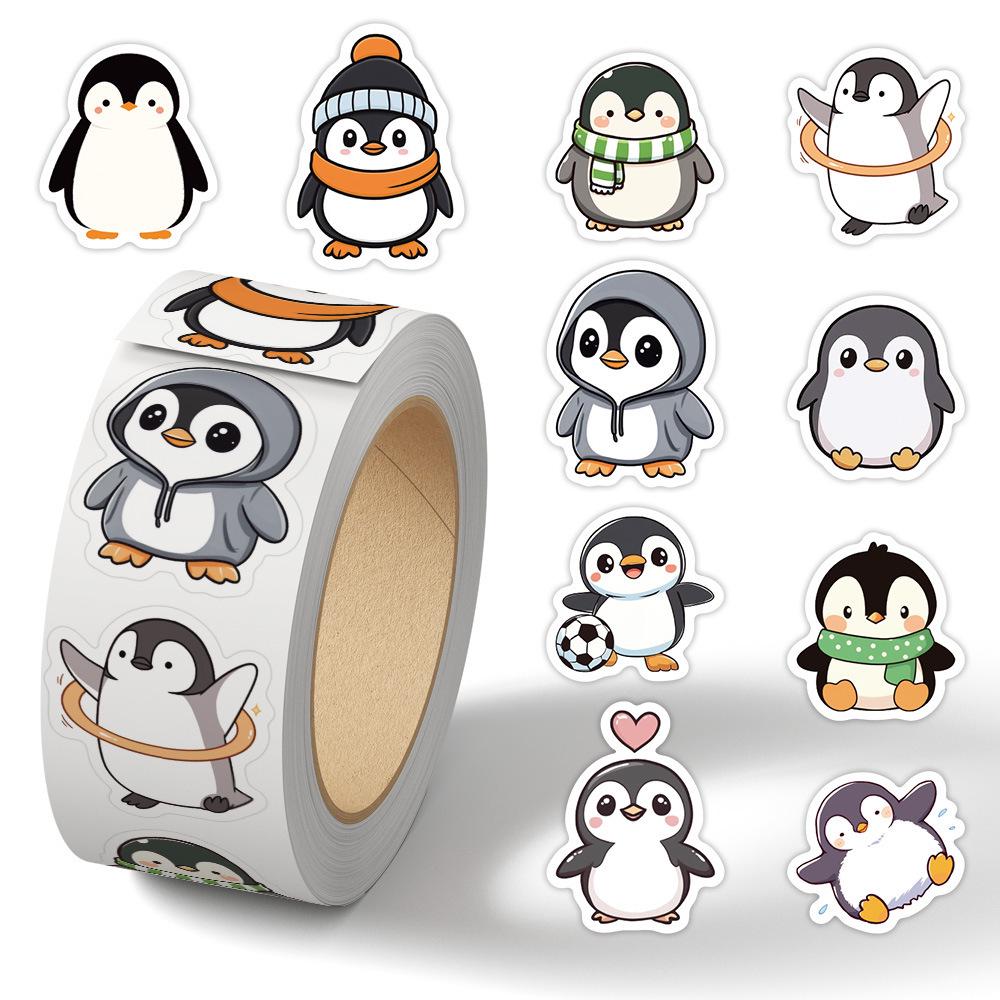 Cartoon Holiday Gift Sealing Stickers - 500 Self-Adhesive Journal Stickers per Roll