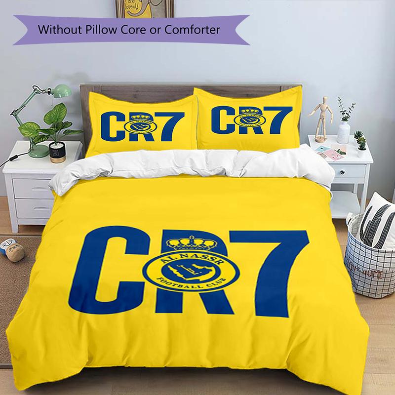 3pcs Football Team (27) Design Cover Set - HD Printed Bedding with 1 Cover and 2 Pillowcases - Perfect for Home and Dorm Decor