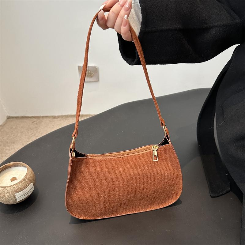 Yogodlns Модная Текстурная Красная Сумка Женская Новая Замшевая Сумка На Одно Плечо Маленькая Однотонная Сумка Хобо На Молнии Подмышками