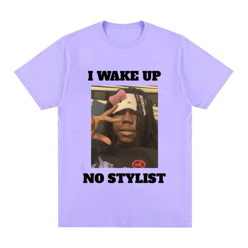 Funny Rapper Destroy Lonely Graphic T Shirt I Wake Up No Stylist T Shirts Unisexs Hip Hop Cotton Short Sleeve Tees Tops Streetwear