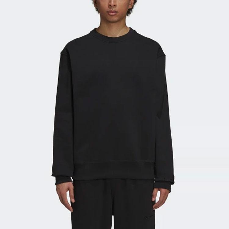 Adidas Originals Trefoil x Pharrell Williams Collaboration, однотонная толстовка с круглым вырезом, мужская толстовка, черная H58314