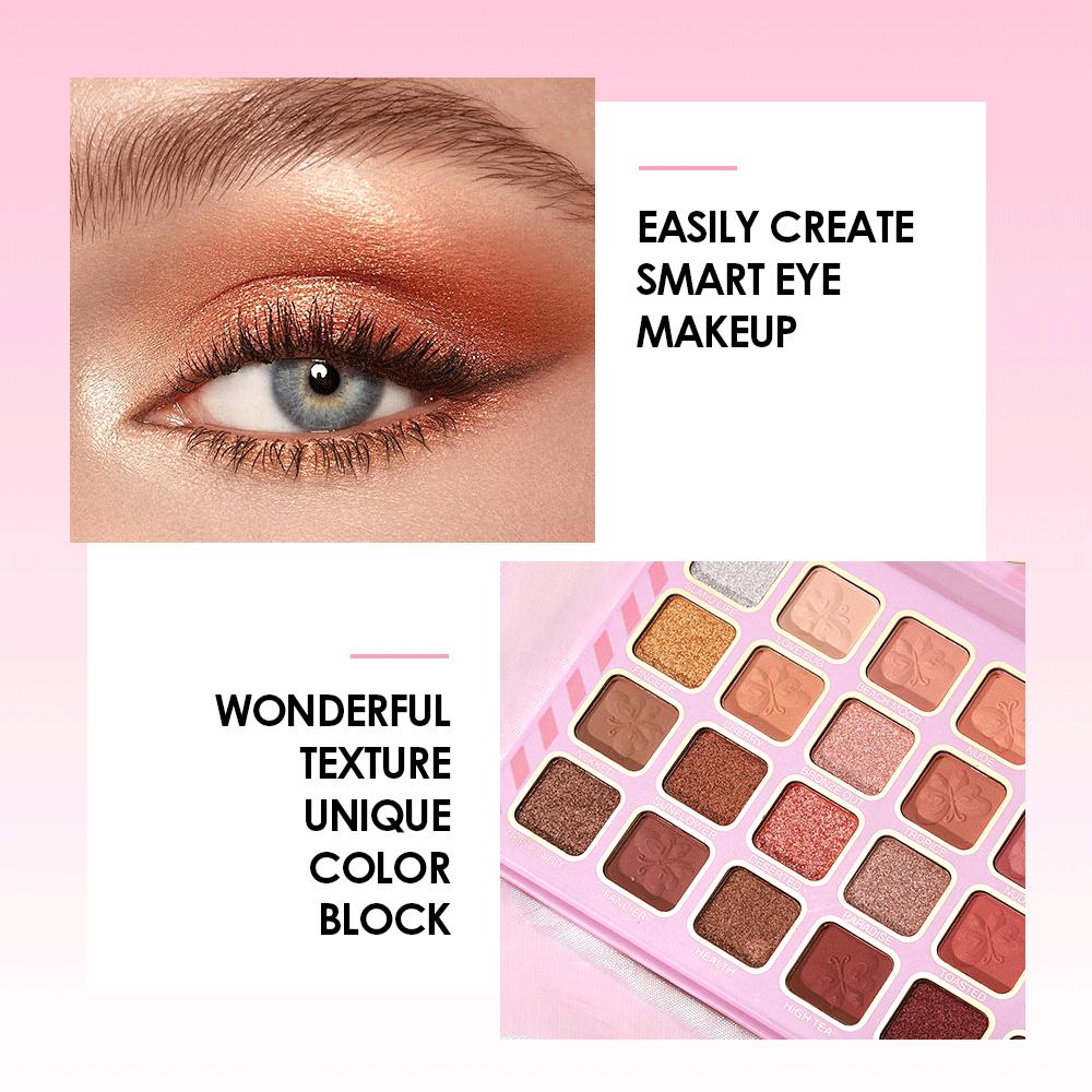 Julystar 32 Colors Eyeshadow Palette Love Letters, Highly Pigmented Matte Shimmer Glitter, Long Lasting Waterproof Warm Nude Earth Tone Makeup Gift
