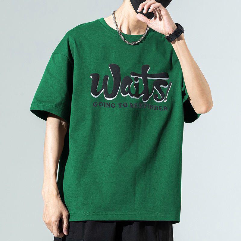 Mens Pure Cotton Short-Sleeved T-shirt O-neck Short Sleeves Casual Loose Tee Man Hip Hop Pullover Shirt