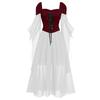 Women Casual Plus Size Cold Shoulder Dress Solid Color Lace Butterfly Sleeve Halloween Gothic Dress