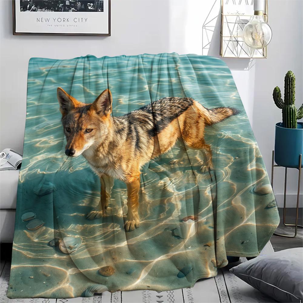 Sea water puppy kitten Print Flannel Blanket,High quality Comfortable for All Seasons,Home Decor,Warmth and Comfort,Perfect for Christmas Gifts