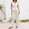 2026 Women's Spring New, Amazon Cross-border Europe and America, Fashion Casual Sleeveless Vest Straight Pants Set