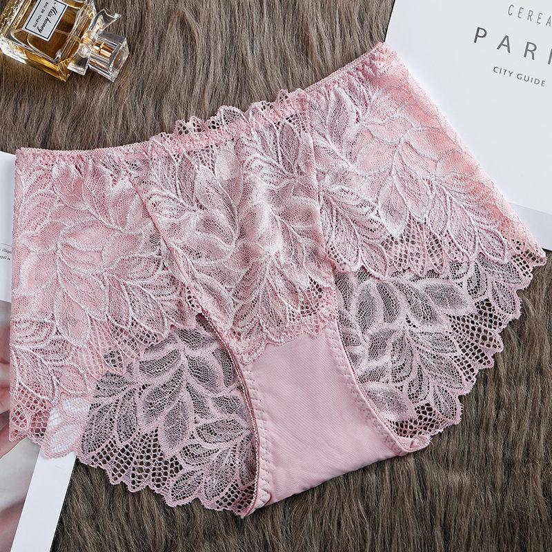 Large Size Panties Sexy Lace Women's Hollow Out Underpants High Waist Cotton Crotch Briefs Boyshorts for 100kg