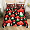 Cute Mushroom Duvet Cover Set Microfiber Hippie Theme Exotic Plant Mushrooms Bedding Set Kawaii Fungus Comforter Cover Twin King