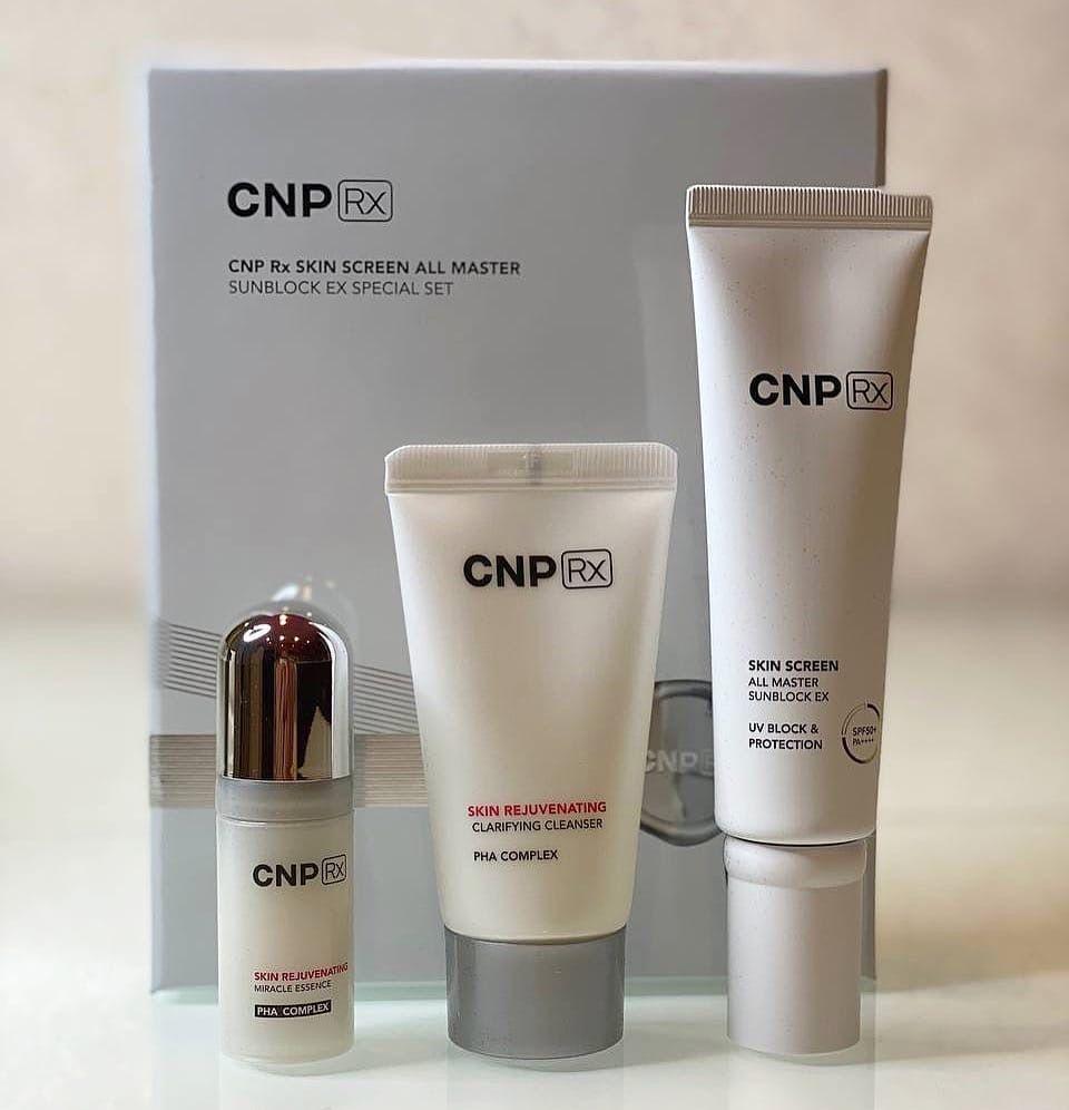 CNP Rx Skin Screen All Master Sun Block Set (3 предмета), SPF50+, PA++++, Водостойкий, Увлажняющий, Корейская косметика, Kbeauty, образец