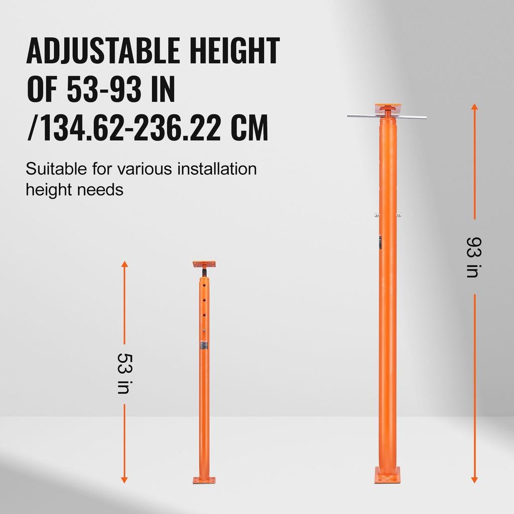 Adjustable Floor Jack Post House Floor Leveling Lift 53"-93" Height Range