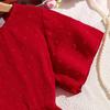 Платье для девочек 8-12 летняя детская одежда красные платья с коротким рукавом для детей одежда