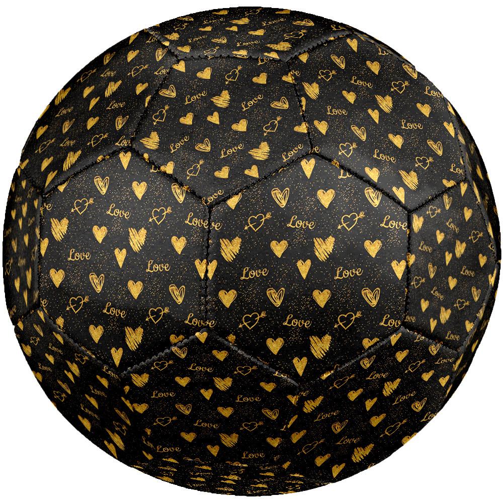 Golden Hearts Heart Abstract Patterned Soccer Ball Suitable For Outdoor Training And Recreational Playparkbeach Football Durable A Great Gift For
