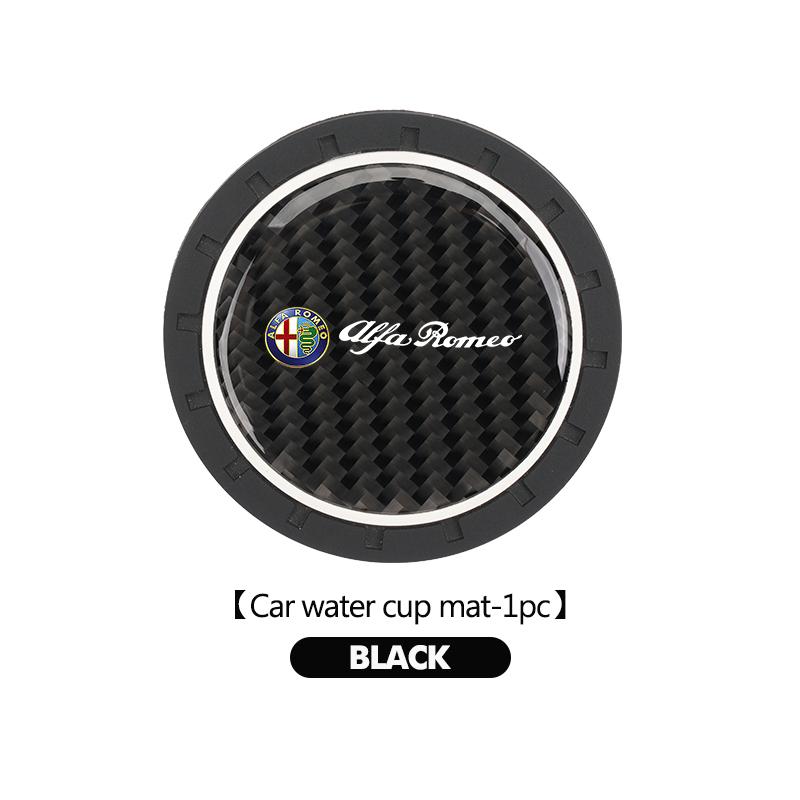 Carbon Fibre Car Coaster Water Cup Holder Pad Anti-slip Mat For Alfa Romeo 159 Giulietta Giulia 147 Mito 156 159 166 GT Stelvioqwe5