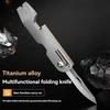 Bottle Opener Knife Mini Folding Knife Corkscrew Titanium Alloy Stainless Steel Portable Pocket Knife EDC Portable Emergency Too