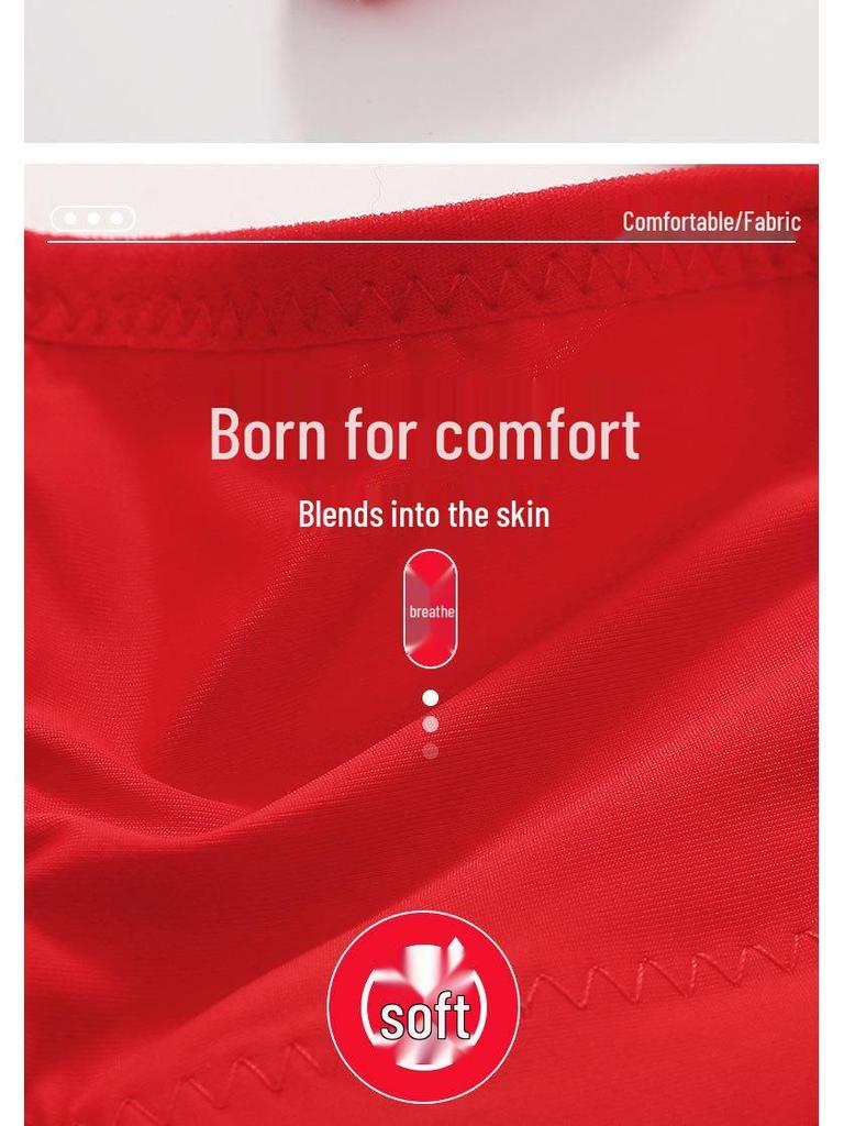 Красный кружевной беспроводной бюстгальтер большого размера с тонкой чашкой и стильной спинкой