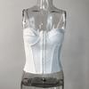 Slim Fit Lace Corset Sleeveless Crop Tops Spicy Girl Style Suspender Vest  Spring Summer