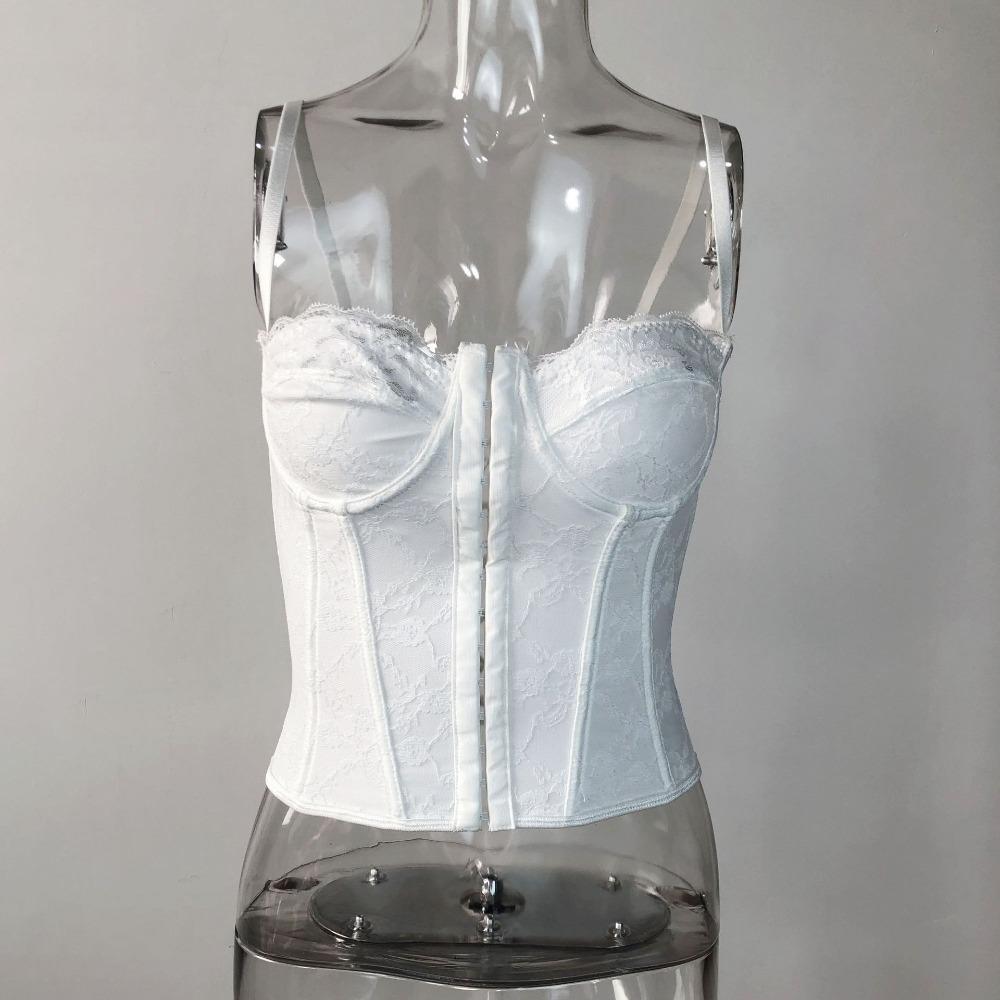 Slim Fit Lace Corset Sleeveless Crop Tops Spicy Girl Style Suspender Vest Spring Summer