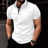 Летняя мужская новая футболка-поло с коротким рукавом, цветная, мужская деловая повседневная с лацканами, для гольфа, топы, 100% полиэстер
