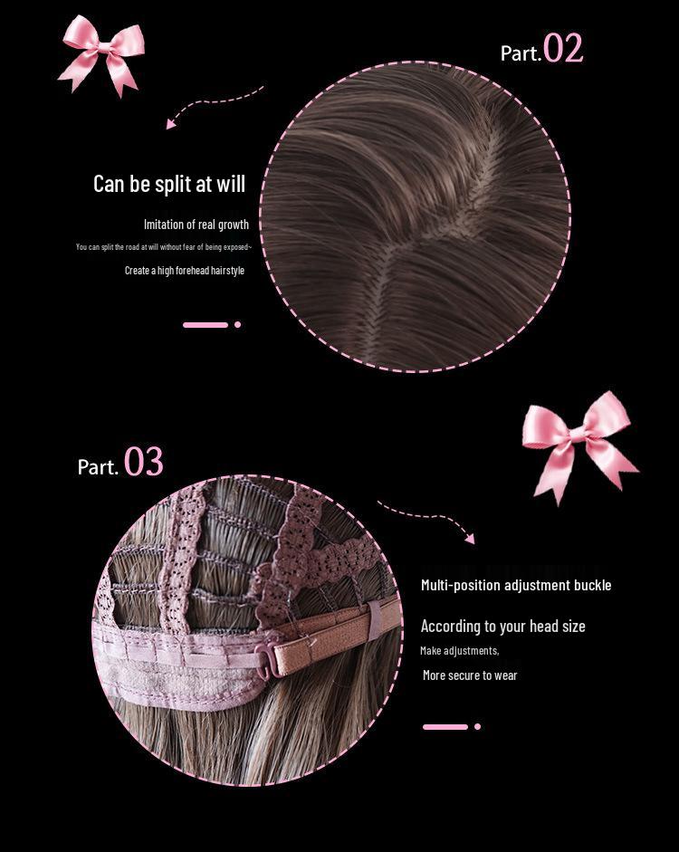 Silk Happy Long Straight Black/Brown Wigs for Women with Round Faces - Natural Lolita Style