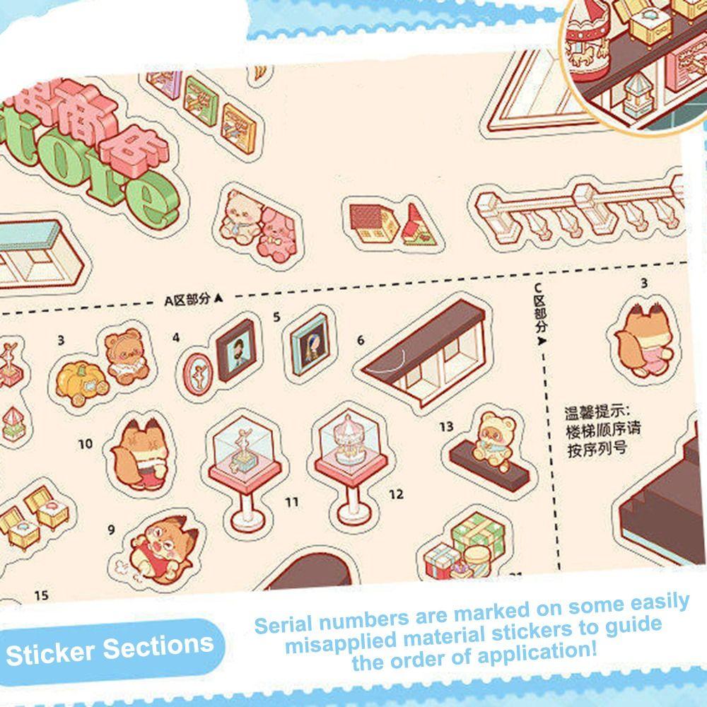 Cozy House Miniature Scene Collection Book 3D Hut Journal Stickers Photo Prop