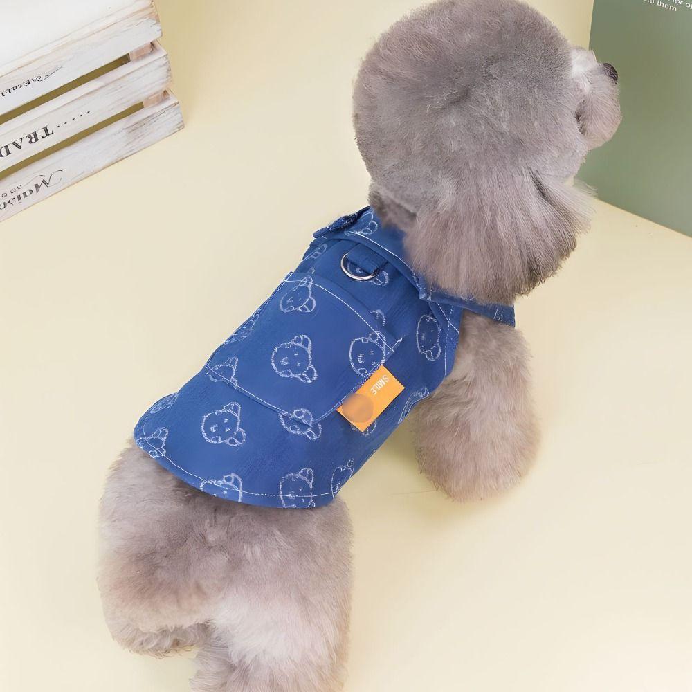 Soft Washable Pet Love Jeans Skirt Printed Cute Pet Denim Dress Reusable Dog Dress Outing