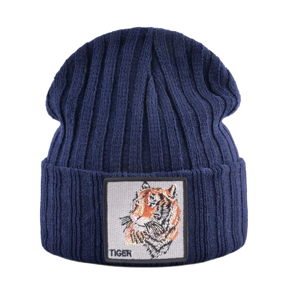 Hats For Knitted Fashion New Men Women Wolf Pattern Skullies Beanies Unisex Knitting Streetwear Hip Hop Bonnet Caps Kpop Gorras
