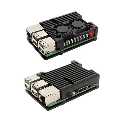 Корпус с радиатором Extreme Cooling Fan для Raspberry Pi 3 Model B B+, алюминиевый корпус с двумя вентиляторами охлаждения